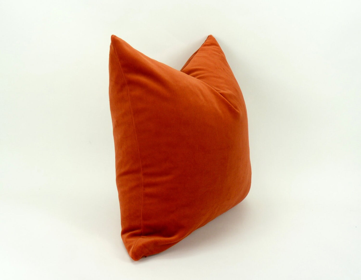 rusty orange velvet // pumpkin orange pillow // pumkin velvet pillow