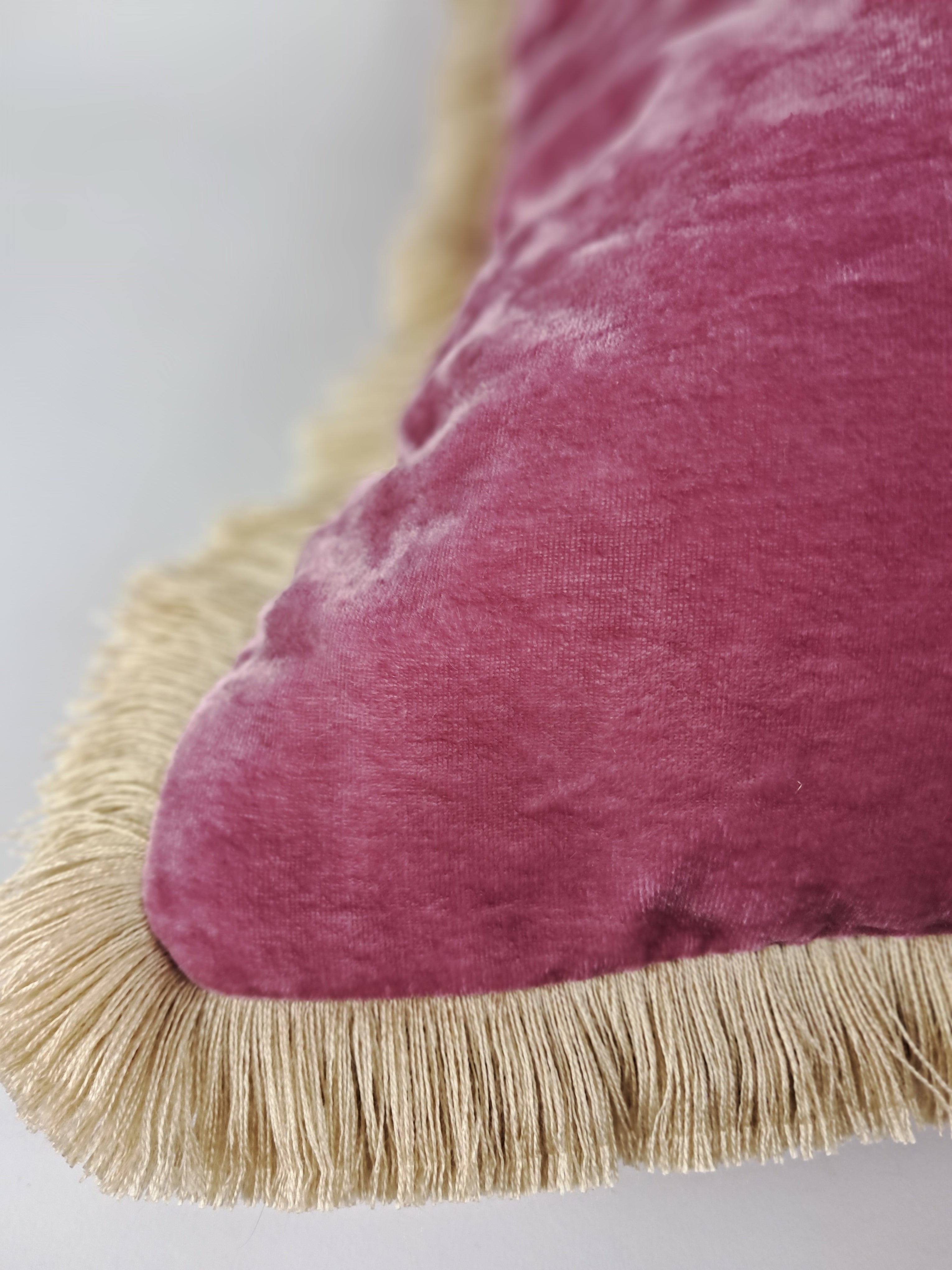 Vintage pink silk velvet pillow, light pink silk velvet cushion, pink velvet pillow
