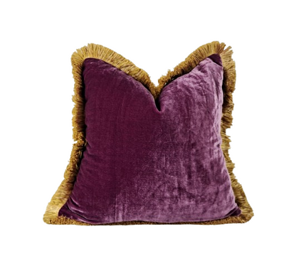 Dark berry silk velvet pillow, purple silk velvet cushion, purple velvet pillow