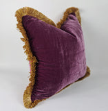 Dark berry silk velvet pillow, purple silk velvet cushion, purple velvet pillow