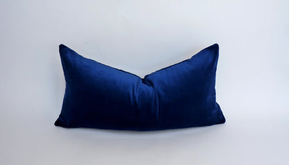 sapphire blue velvet pillow case // rectangle velvet cushion case // lumbar blue velvet pillow // cobalt blue