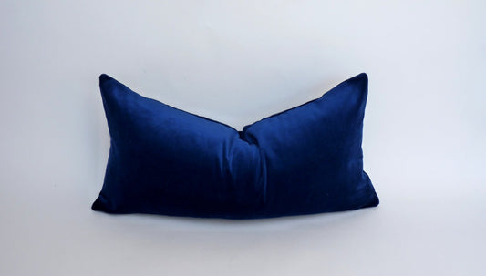 sapphire blue velvet pillow case // rectangle velvet cushion case // lumbar blue velvet pillow // cobalt blue