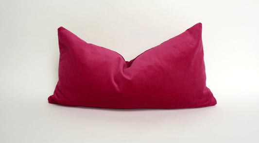 raspberry rectangle velvet pillow case // lumbar velvet cushion // fuchsia pink pillow