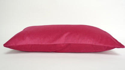 raspberry rectangle velvet pillow case // lumbar velvet cushion // fuchsia pink pillow