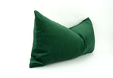 forest green velvet pillow case // forest green velvet cushion // green rectangle pillow