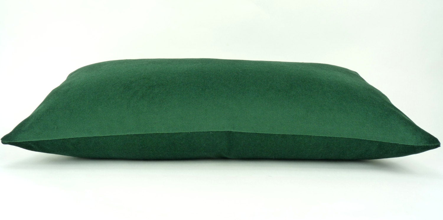 forest green velvet pillow case // forest green velvet cushion // green rectangle pillow