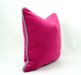 Pink and grey pillow, pink velvet cushion, pink velvet pillow