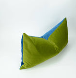 green and blue velvet pillow case // blue green pillow cover // colour block pillow
