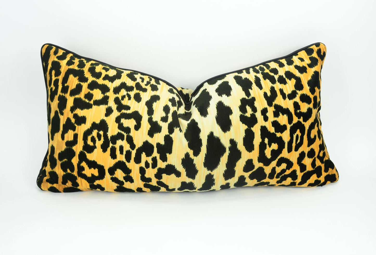 gold leopard print pillow // velvet leopard print cushion  // gold and black leopard print pillow // braemore jamil leopard pillow cover