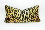 gold leopard print pillow // velvet leopard print cushion  // gold and black leopard print pillow // braemore jamil leopard pillow cover