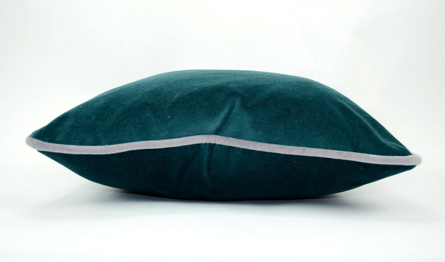 green and grey piping pillow case // green teal velvet pillow // grey piping cushion case