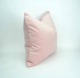 Blush velvet pillow // blush velvet cushion // blush pillow cover // light pink velvet pillow