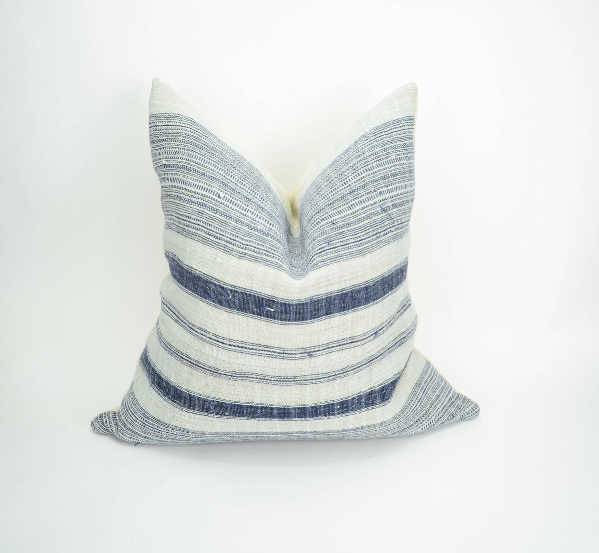 hmong pillow cover // striped woven cushion // hemp pillow cover  // rustic pillow // indigo striped cushion