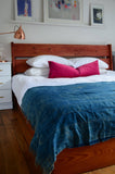 Long lumbar pillow raspberry velvet, pink velvet pillow, long lumbar cushion