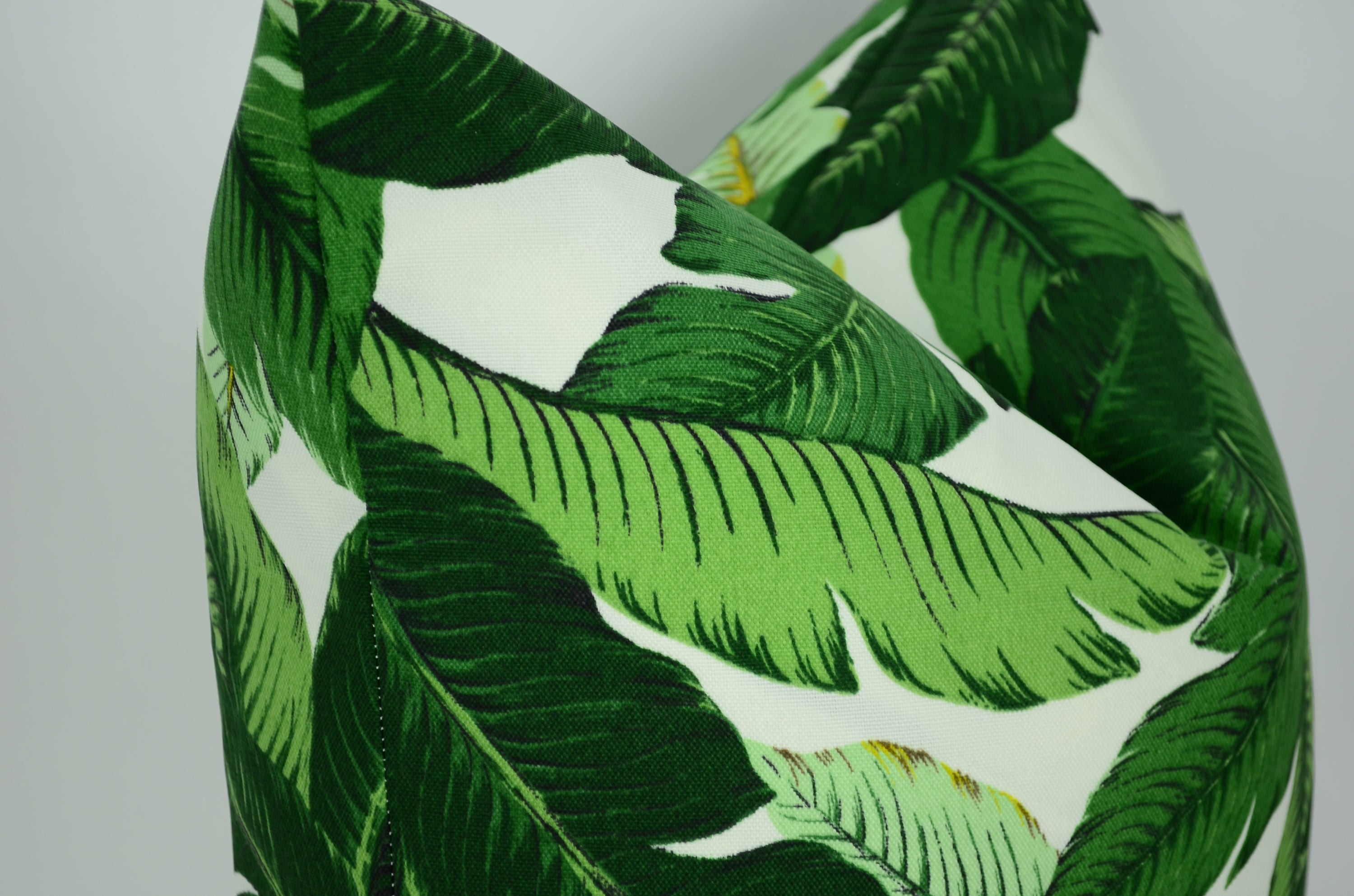 Banana leaf pillow // palm leaf pillow cover // tropical pillow cover // Tommy bahama swaying palms // green pillow cover //