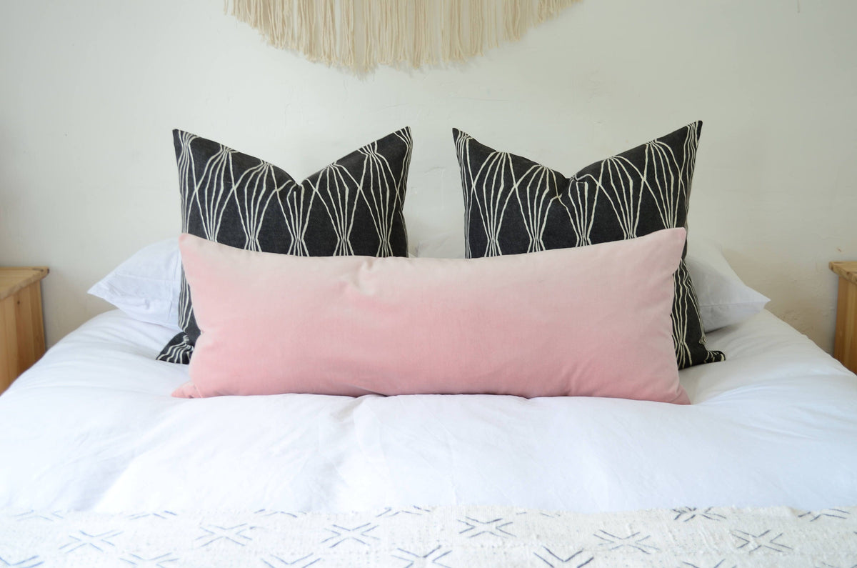 Blush long lumbar pillow cover // blush velvet cushion cover // blush velvet long lumbar pillow cover// pink velvet pillow cover