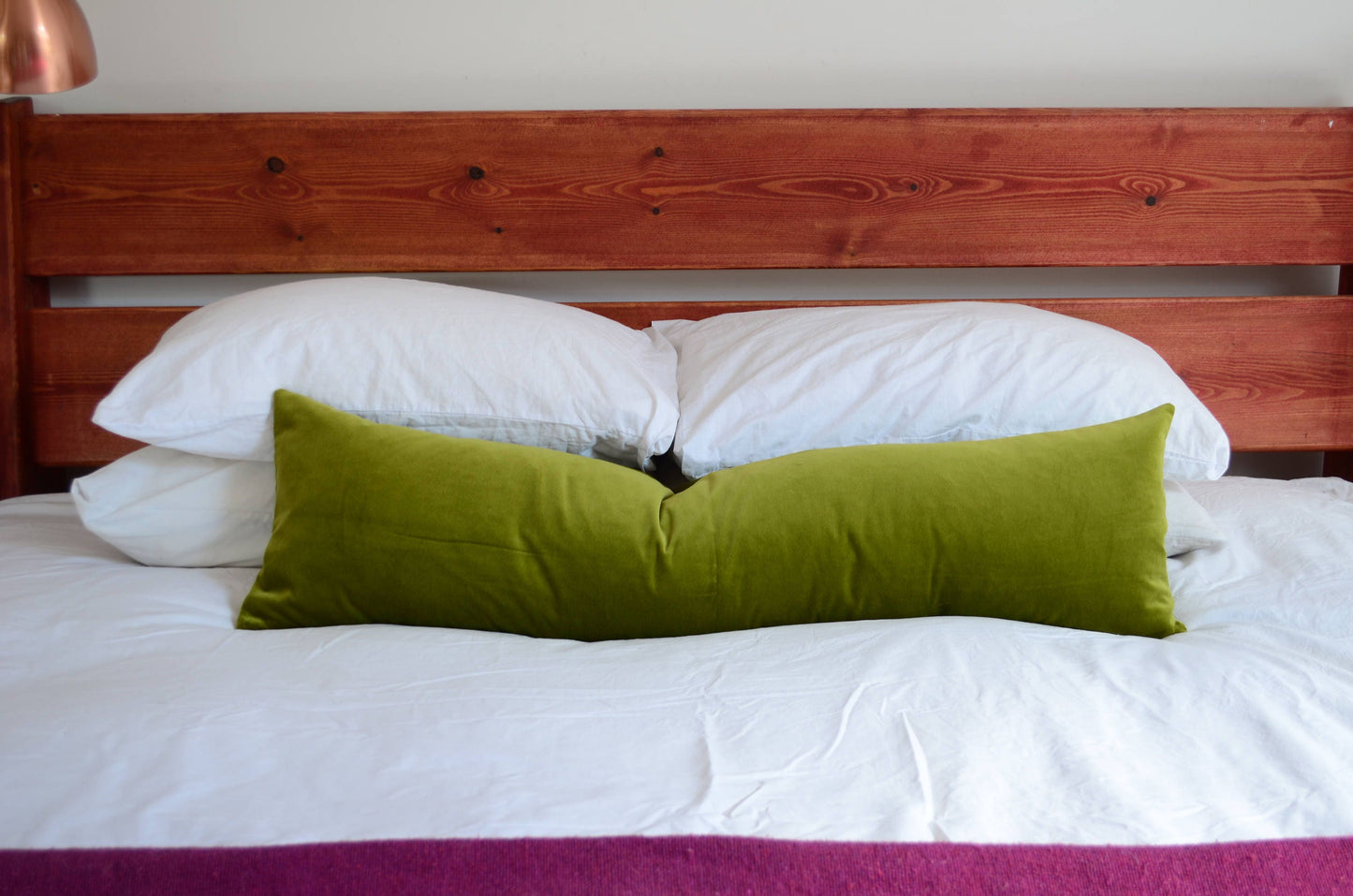 velvet green pillow // olive green velvet pillow // long lumbar cushion // olive green velvet cushion