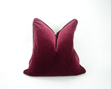 Burgundy velvet pillow case, wine red velvet cushion, burgundy velvet cushion