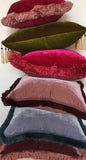 Dark berry silk velvet pillow, purple silk velvet cushion, purple velvet pillow