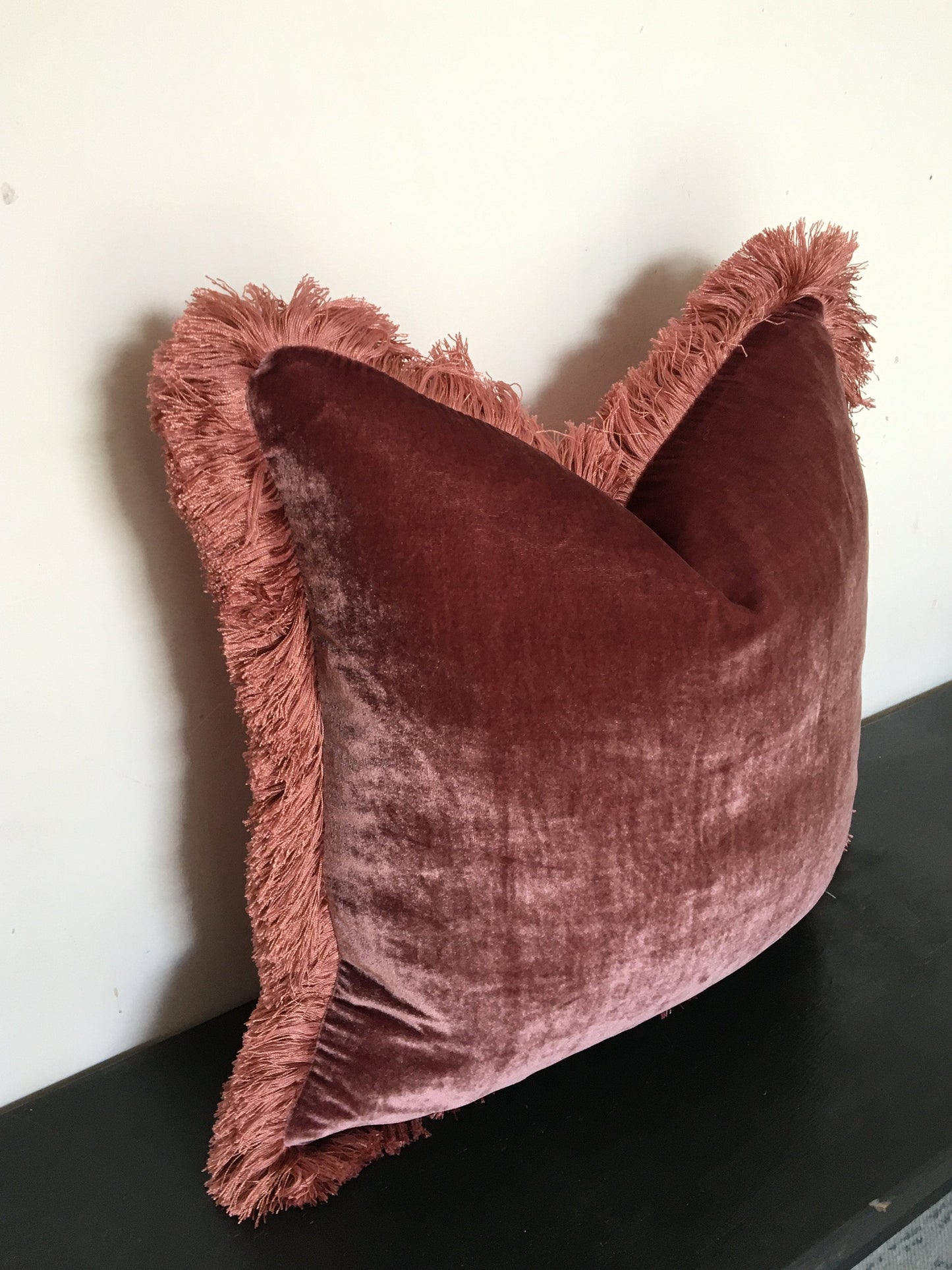 berry pink silk velvet pillow // silk velvet cushion // silk velvet pillow // pink silk velvet pillow