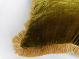 12 x 36 long lumber pillow, chartreuse silk velvet pillow // green silk velvet cushion