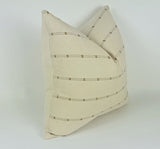 hmong pillow, cream and tan pillow, striped woven cushion