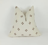 hmong pillow. cream and brown pillow, woven neutral pillow