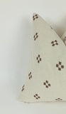 hmong pillow. cream and brown pillow, woven neutral pillow