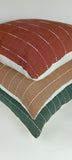Hmong pillow, green woven pillow, green striped pillow, green neutral pillow
