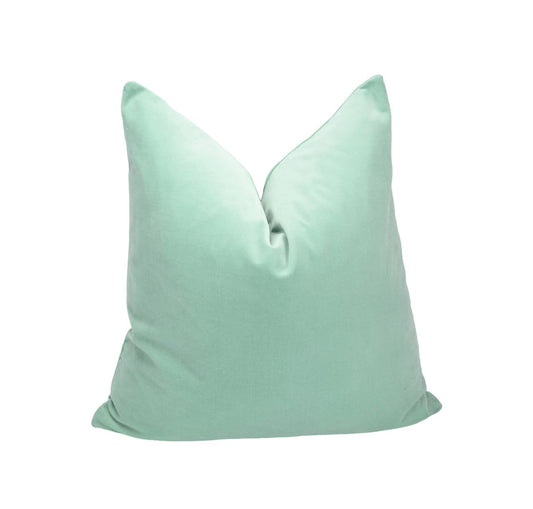 seafoam velvet pillow, peppermint velvet cushion, cotton velvet pillow cover, light green velvet pillow