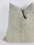 Blue block print pillow, blue block print cushion, blue printed cushion